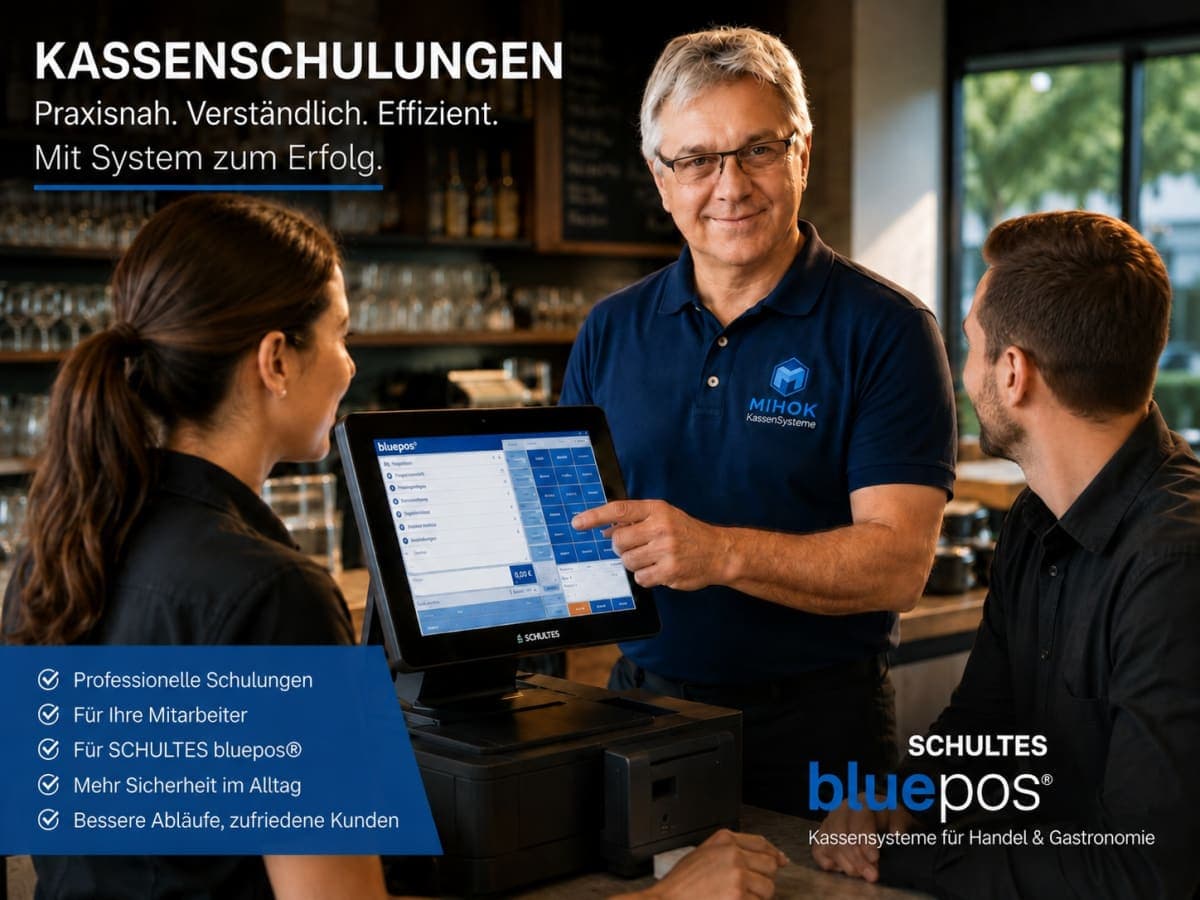 Ferenc Mihok schult Mitarbeiter am Kassensystem